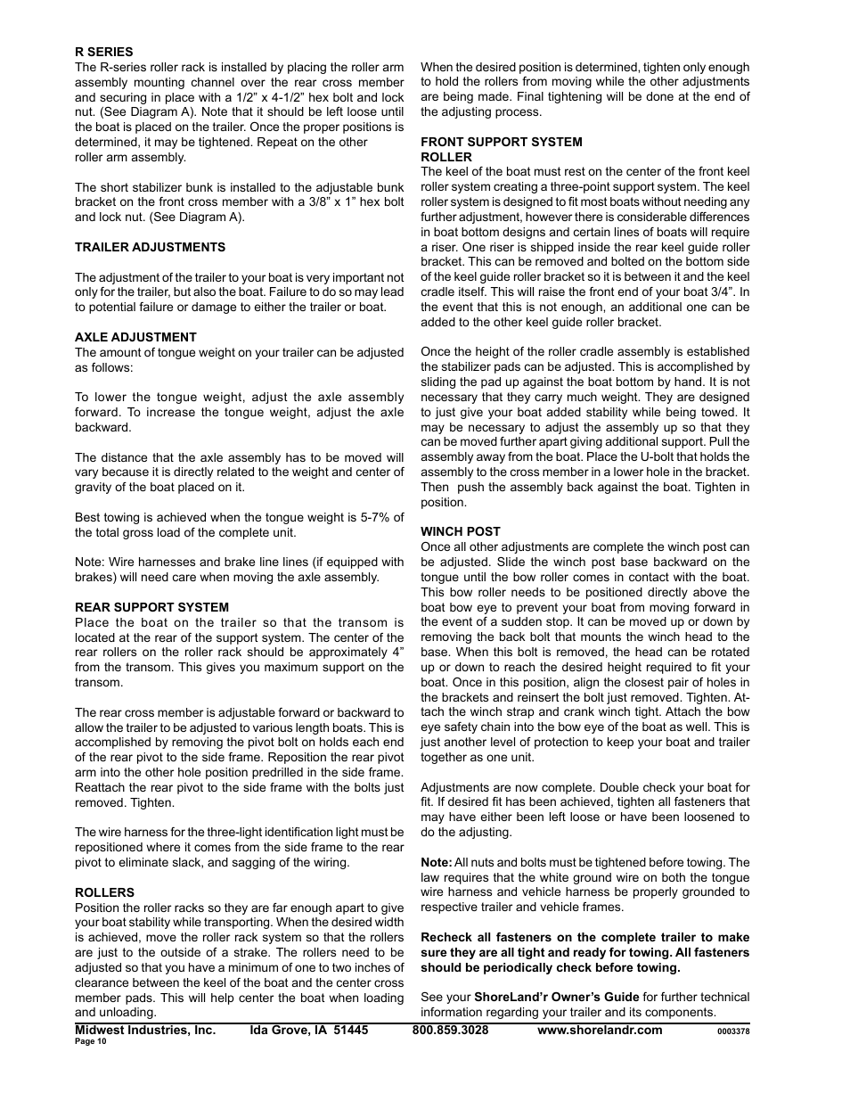 ShoreLand'r SLR2313S User Manual | Page 10 / 10