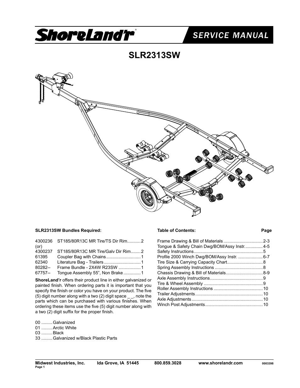 ShoreLand'r SLR2313SW User Manual | 10 pages