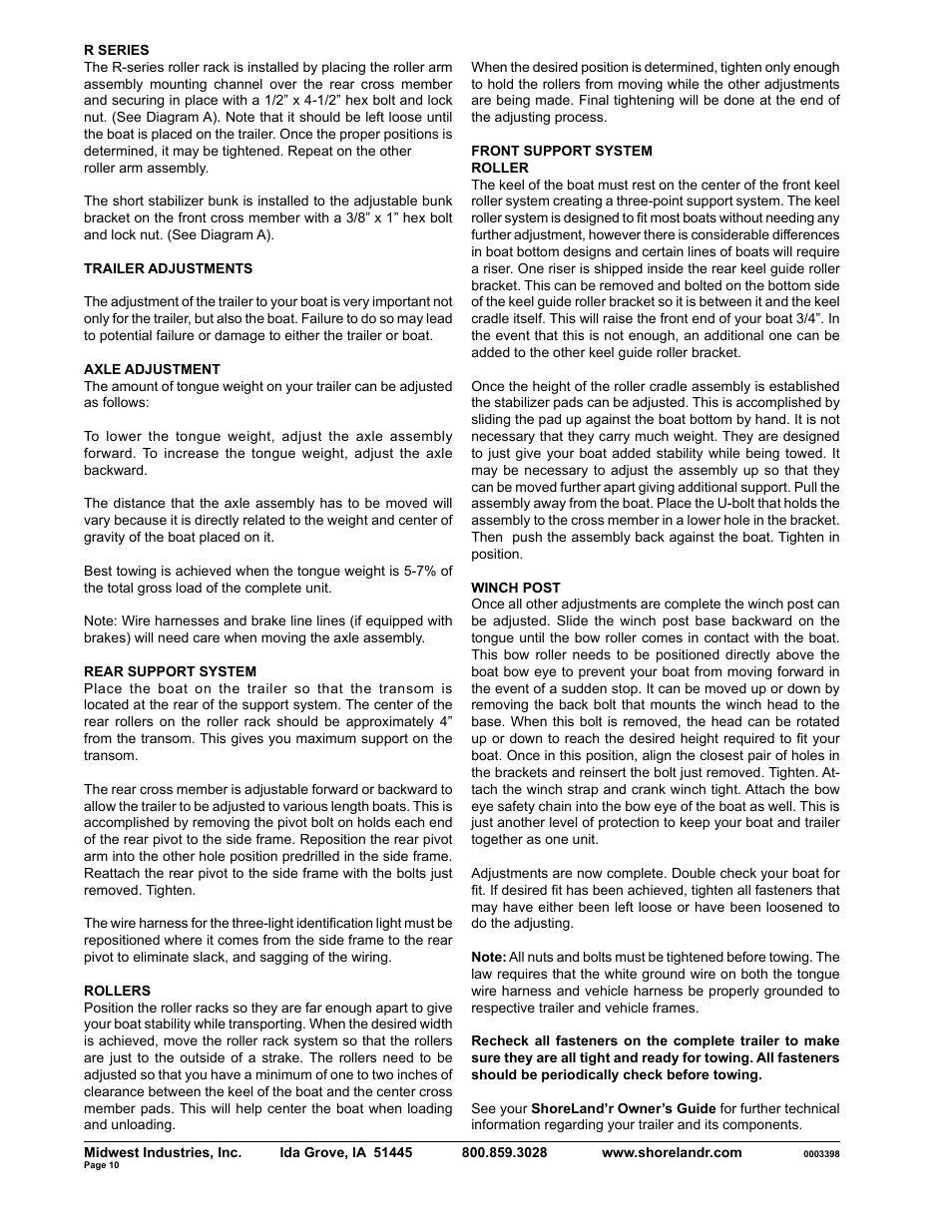 ShoreLand'r SLR2313SW User Manual | Page 10 / 10