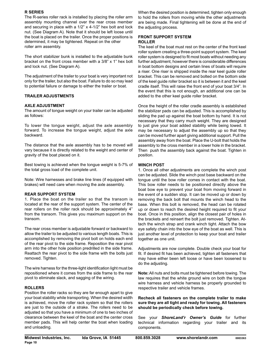 ShoreLand'r SLR2314L User Manual | Page 10 / 10