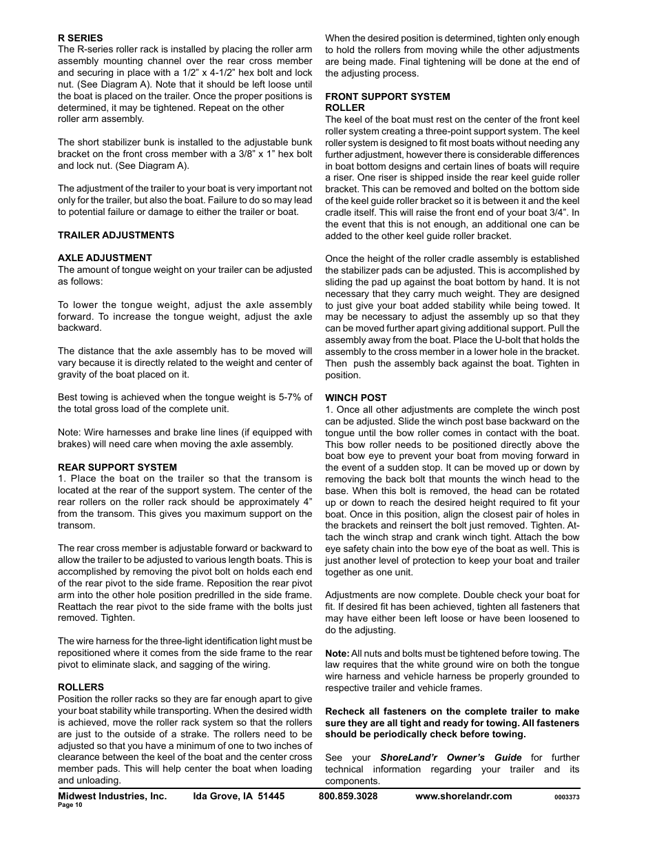 ShoreLand'r SLR2314LW User Manual | Page 10 / 10