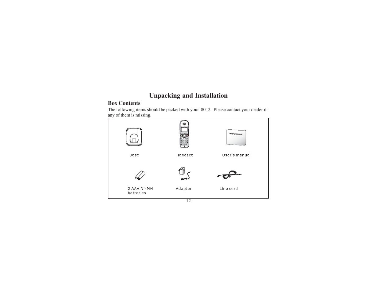 Cortelco 8012 User Manual | Page 12 / 72