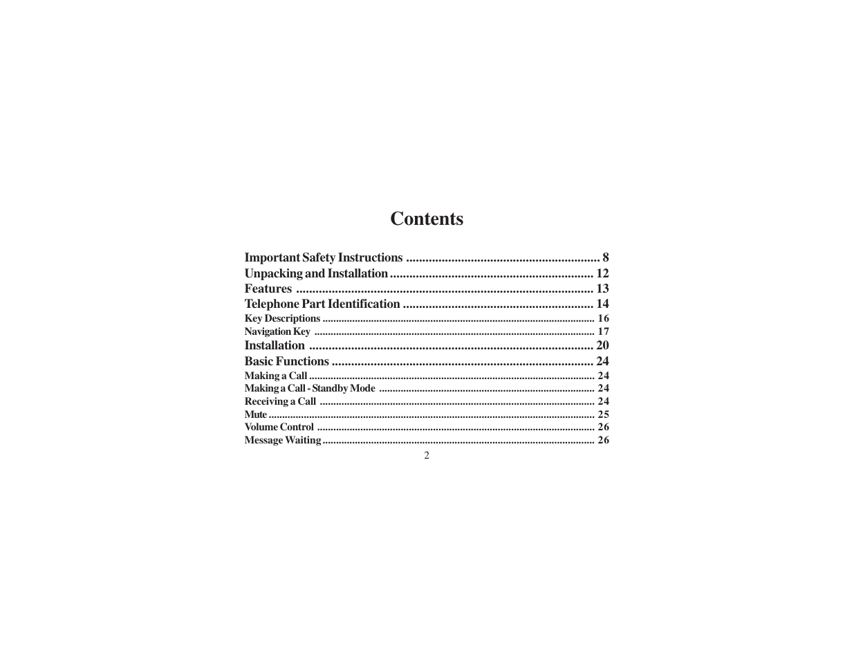 Cortelco 8012 User Manual | Page 2 / 72