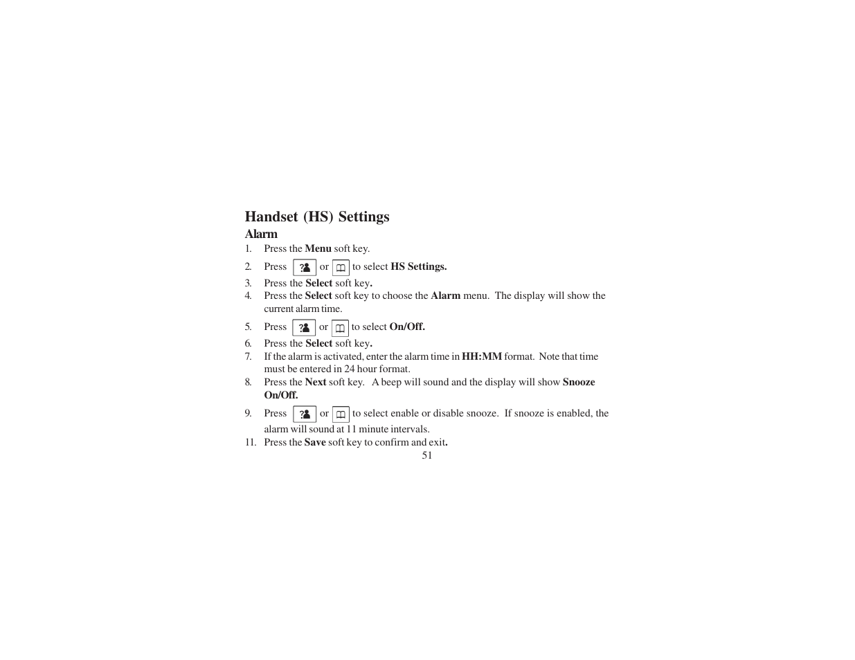 Handset (hs) settings | Cortelco 8012 User Manual | Page 51 / 72