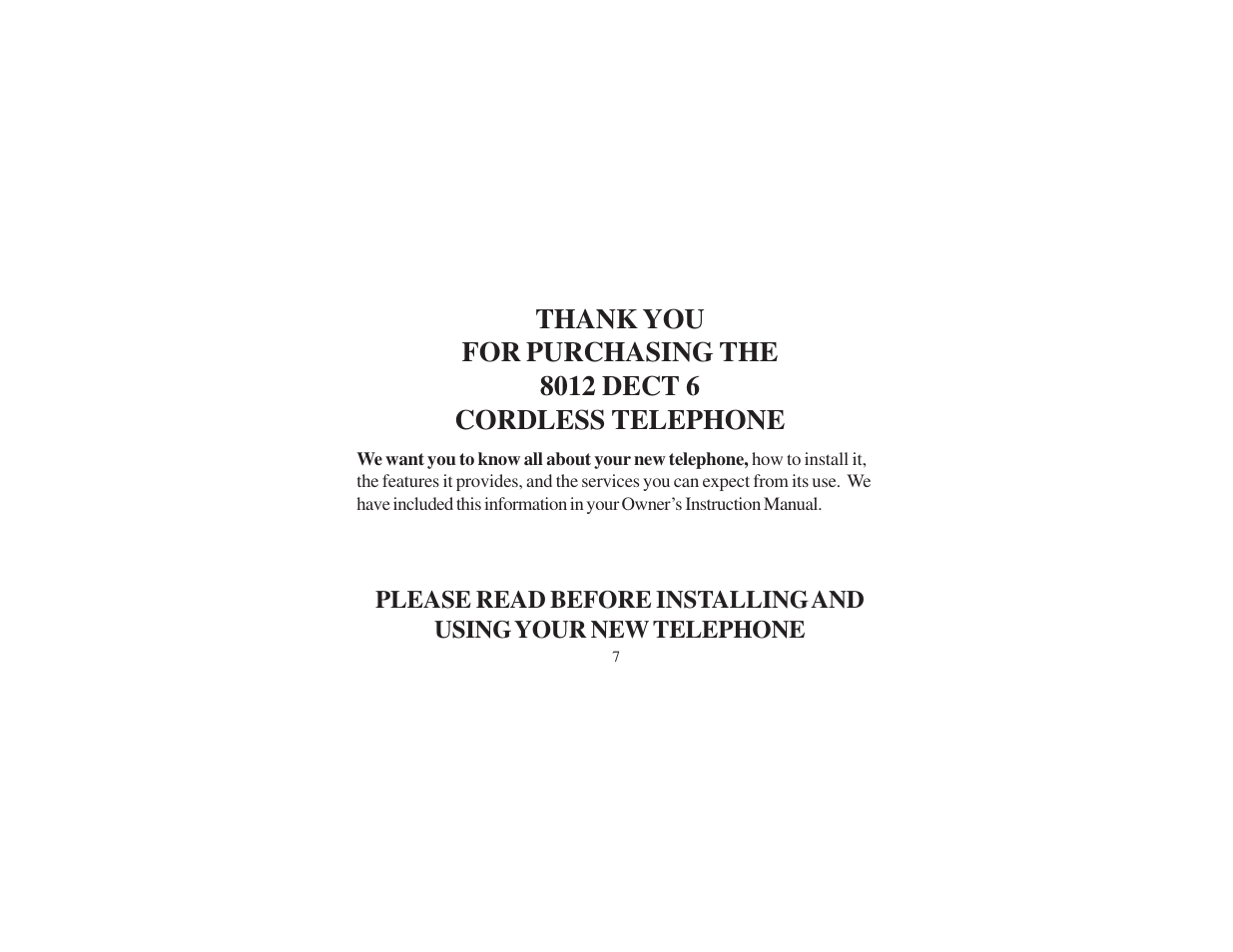Cortelco 8012 User Manual | Page 7 / 72