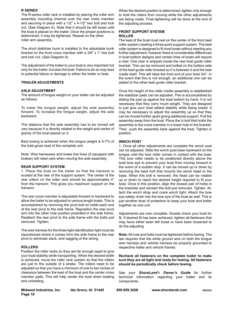 ShoreLand'r SLR23L User Manual | Page 10 / 10