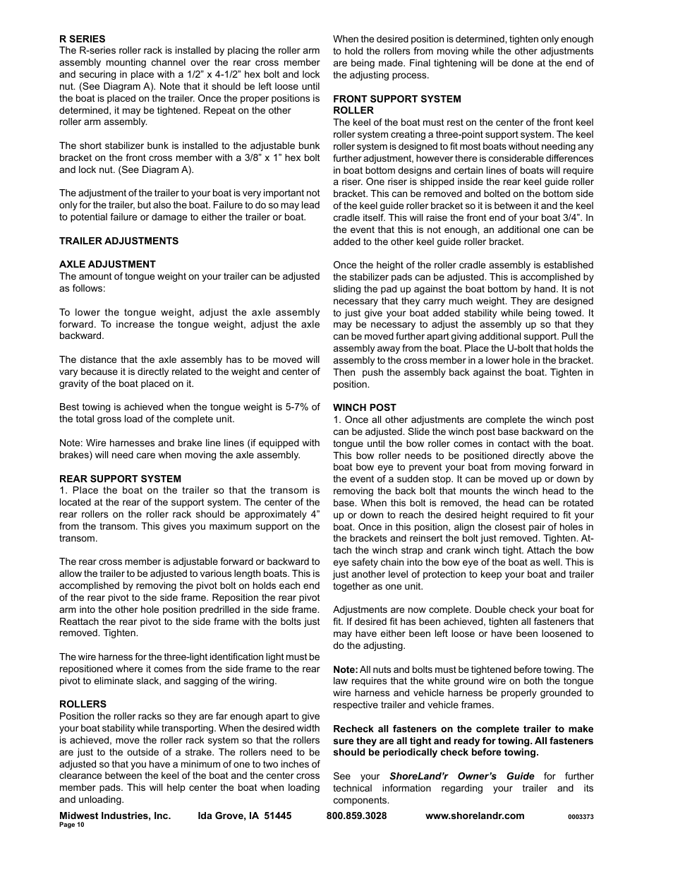 ShoreLand'r SLR23LW User Manual | Page 10 / 10