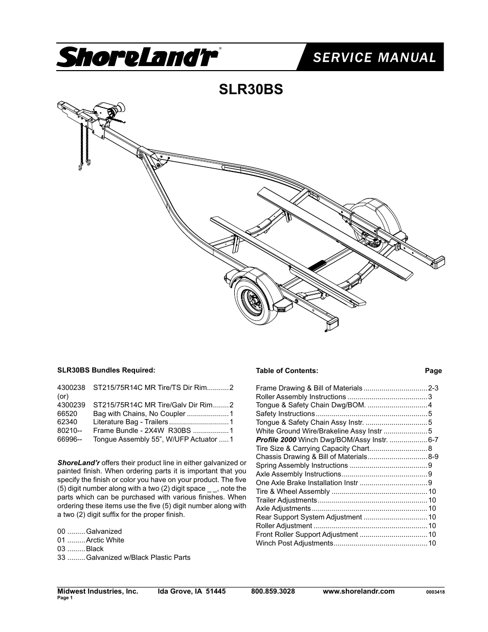 ShoreLand'r SLR30BS V.1 User Manual | 10 pages