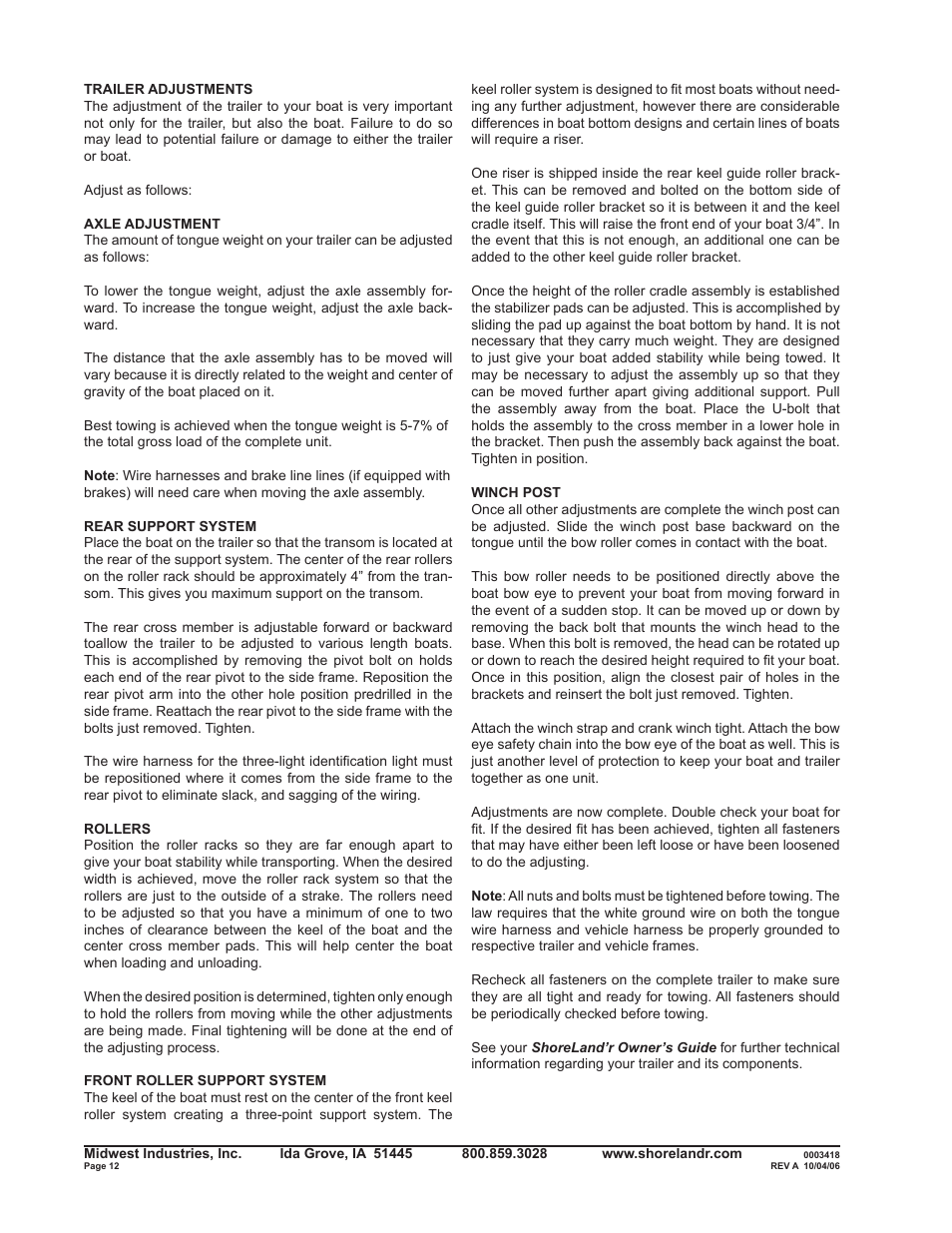ShoreLand'r SLR30BS V.2 User Manual | Page 12 / 12
