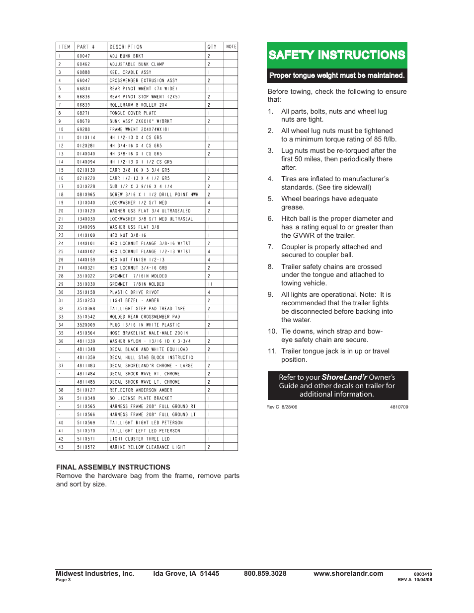 Safety instructions | ShoreLand'r SLR30BS V.2 User Manual | Page 3 / 12