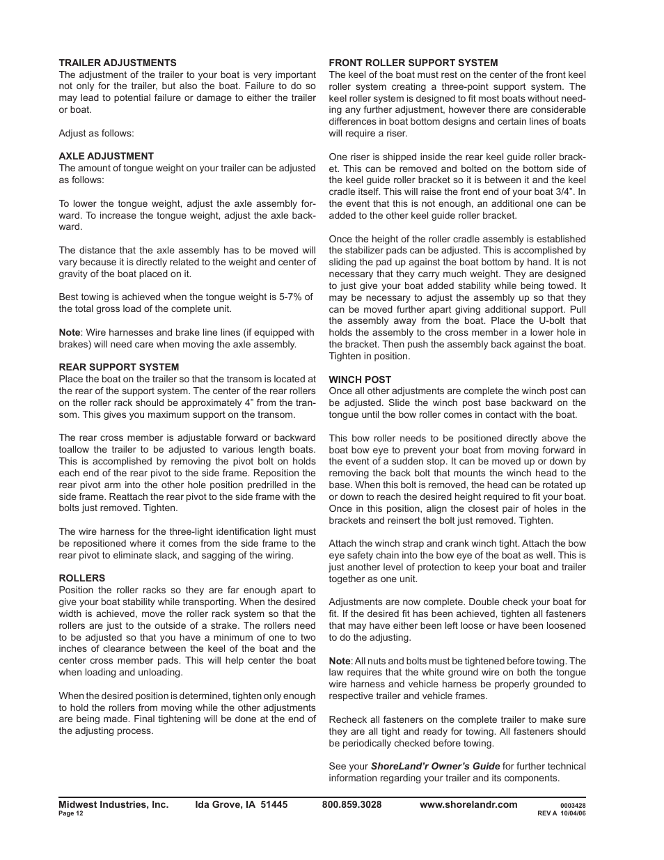ShoreLand'r SLR30BSW V.1 User Manual | Page 12 / 12