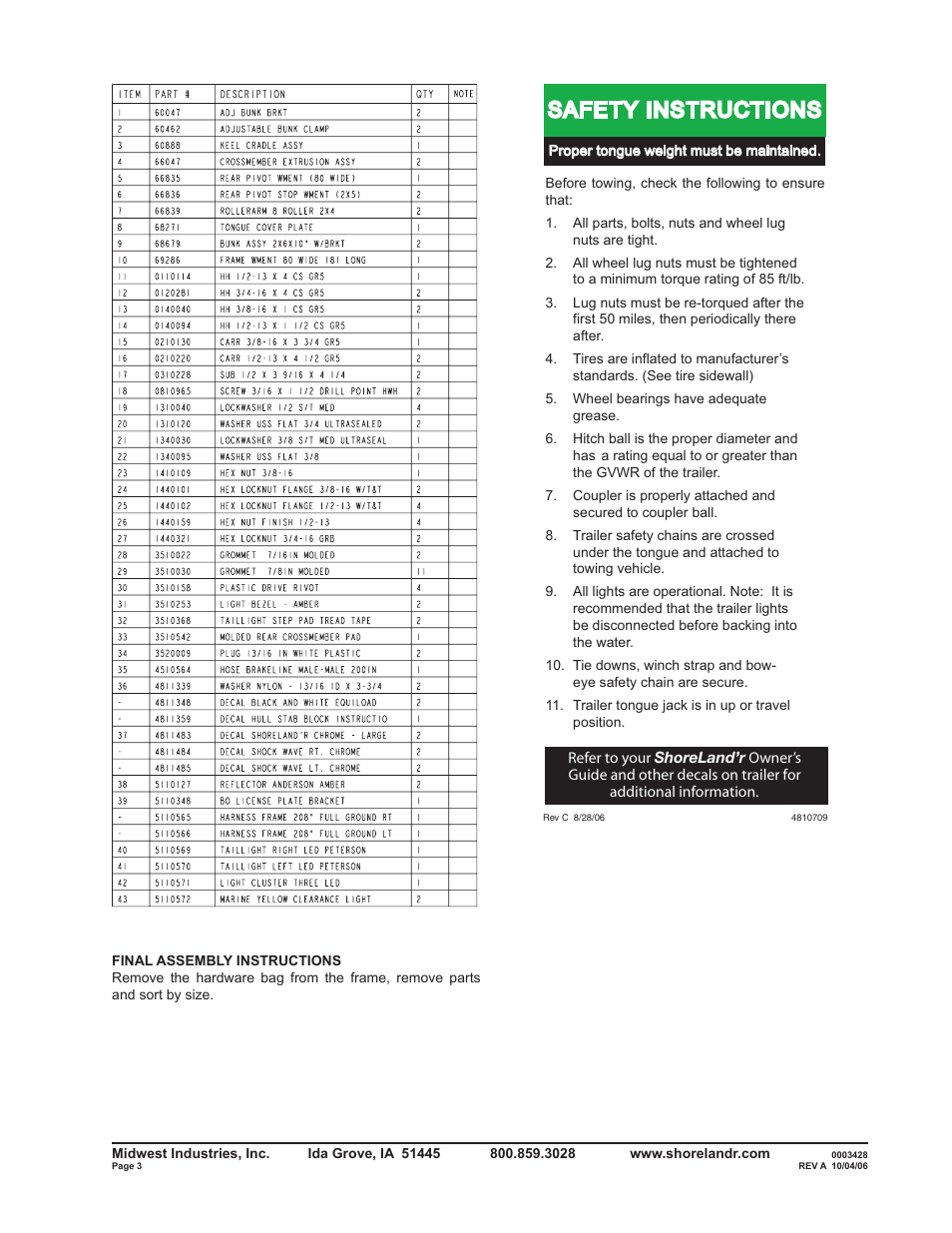 Safety instructions | ShoreLand'r SLR30BSW V.1 User Manual | Page 3 / 12