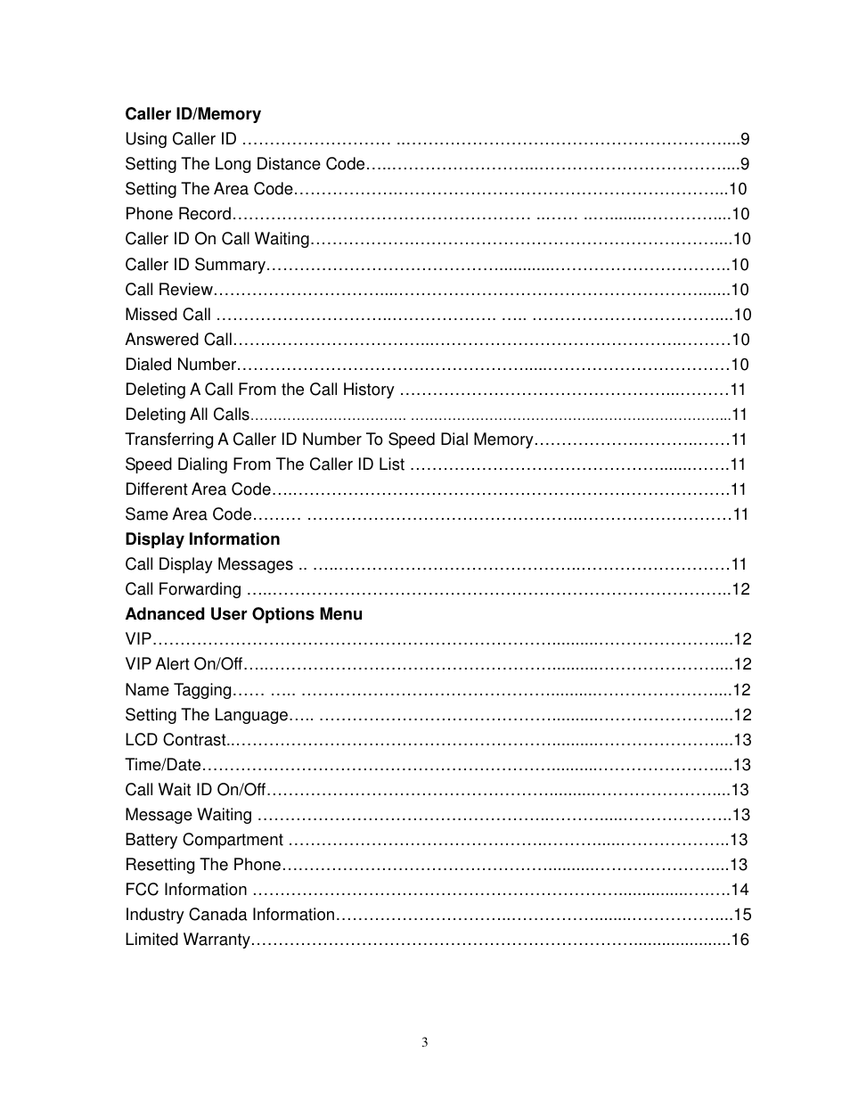 Cortelco Dignity 2420 User Manual | Page 3 / 16