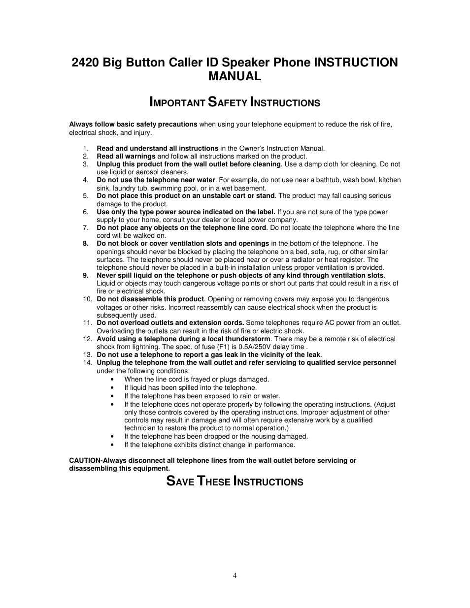 Cortelco Dignity 2420 User Manual | Page 4 / 16