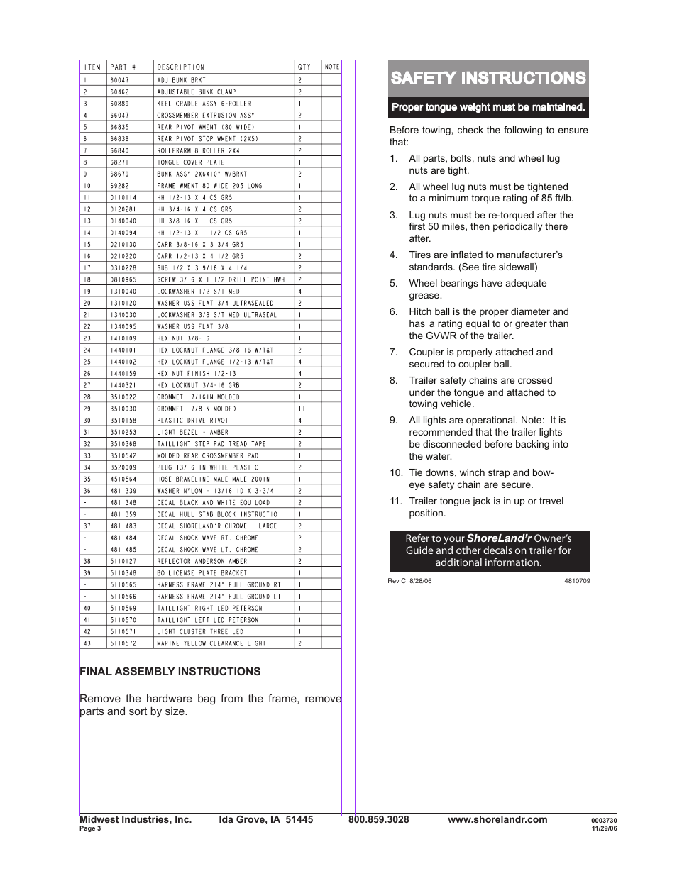 Safety instructions | ShoreLand'r SLR40TABBXLW User Manual | Page 3 / 14