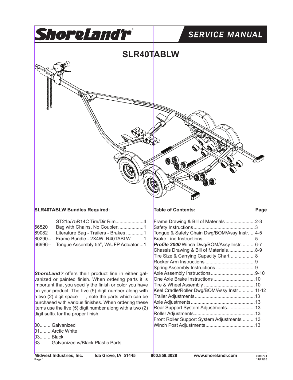 ShoreLand'r SLR40TABLW User Manual | 14 pages