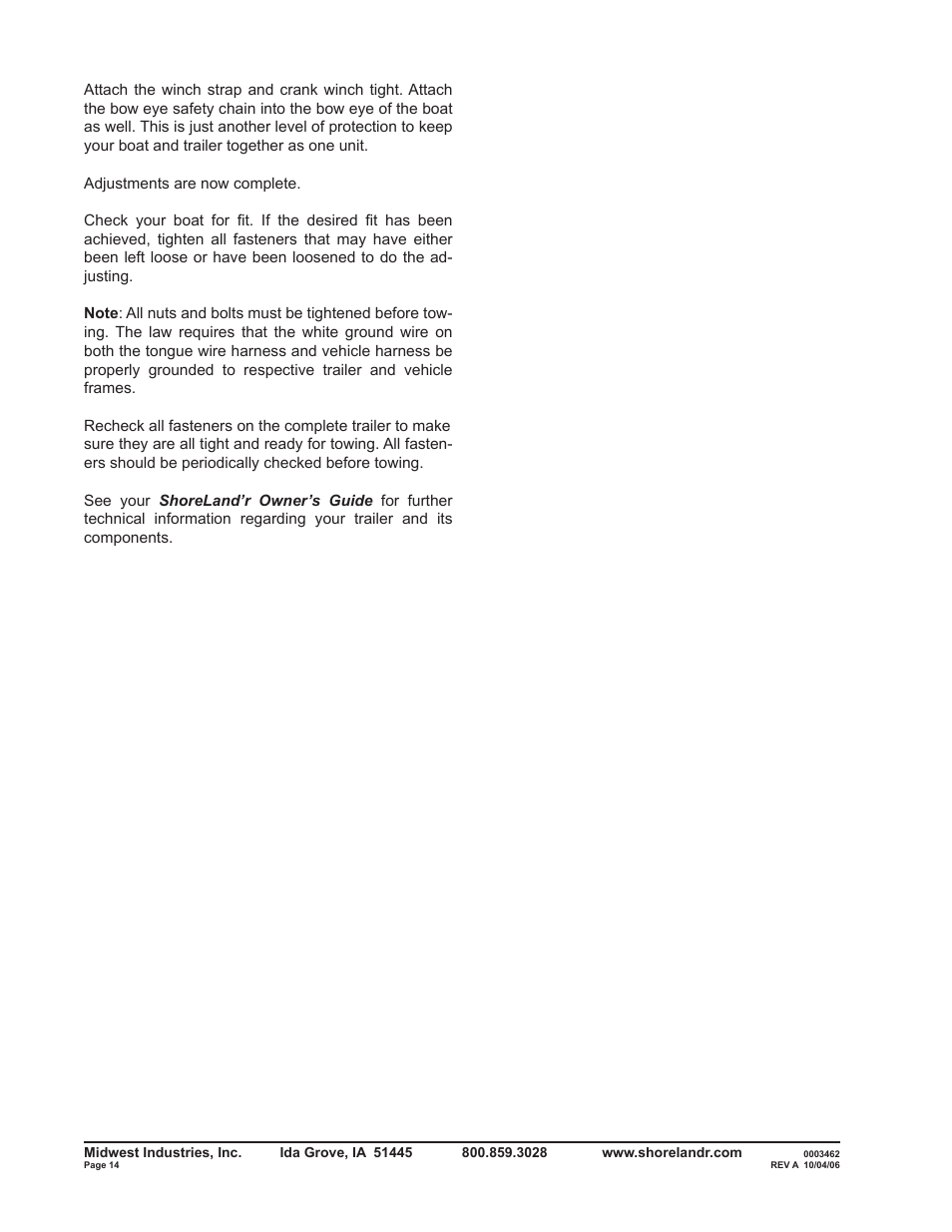 ShoreLand'r SLR40TBBXLW V.1 User Manual | Page 14 / 14