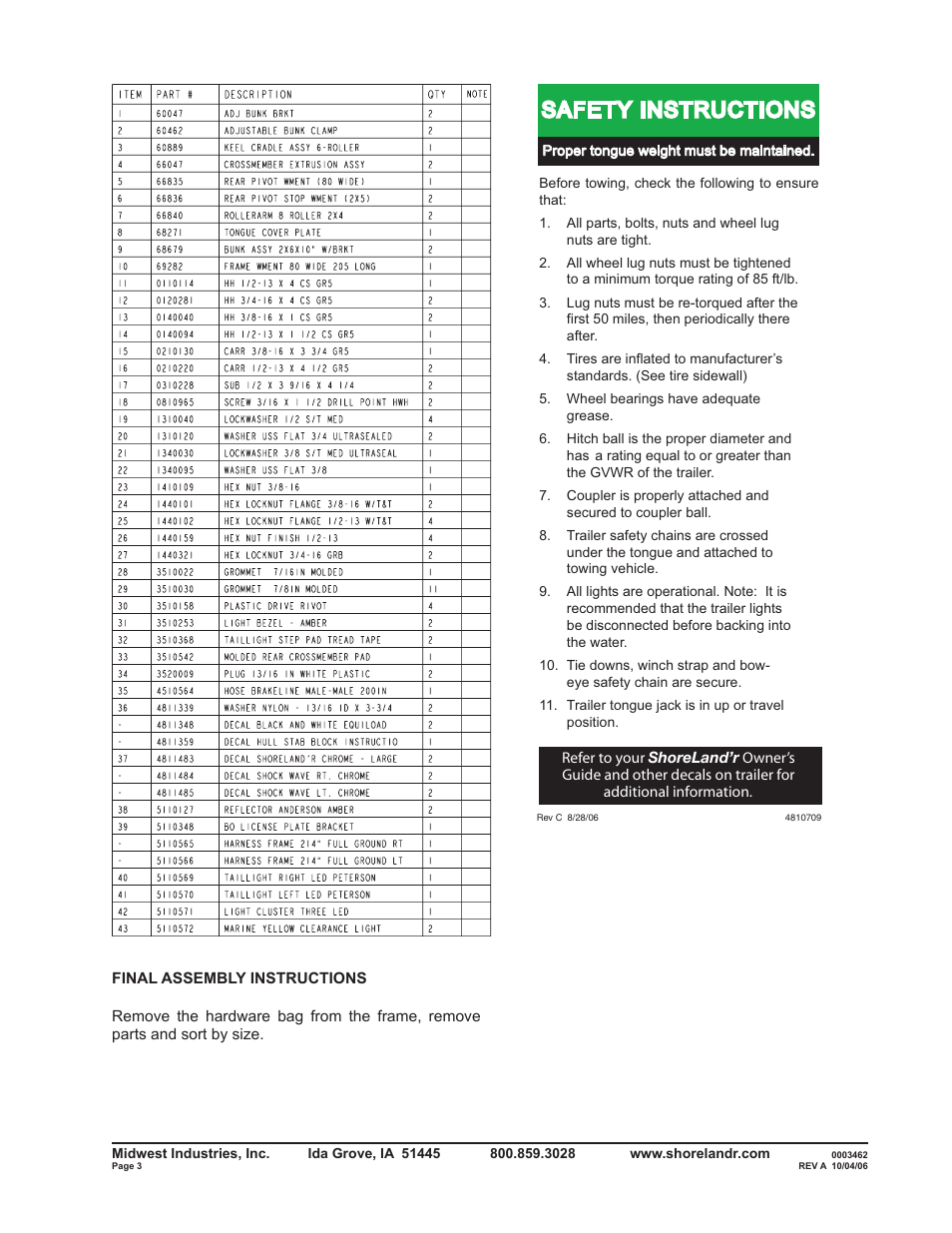 Safety instructions | ShoreLand'r SLR40TBBXLW V.1 User Manual | Page 3 / 14