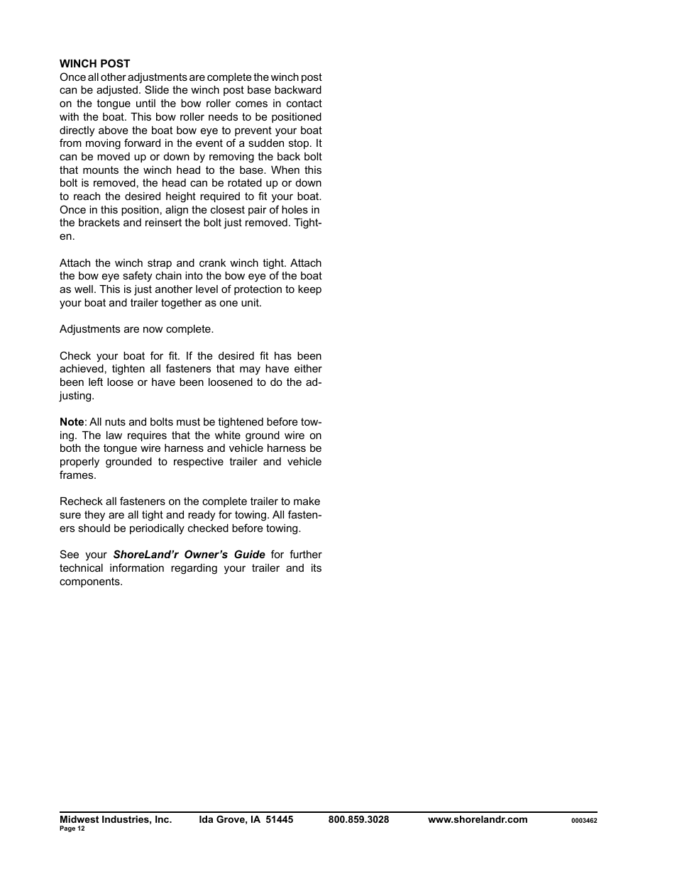 ShoreLand'r SLR40TBBXLW V.2 User Manual | Page 12 / 12