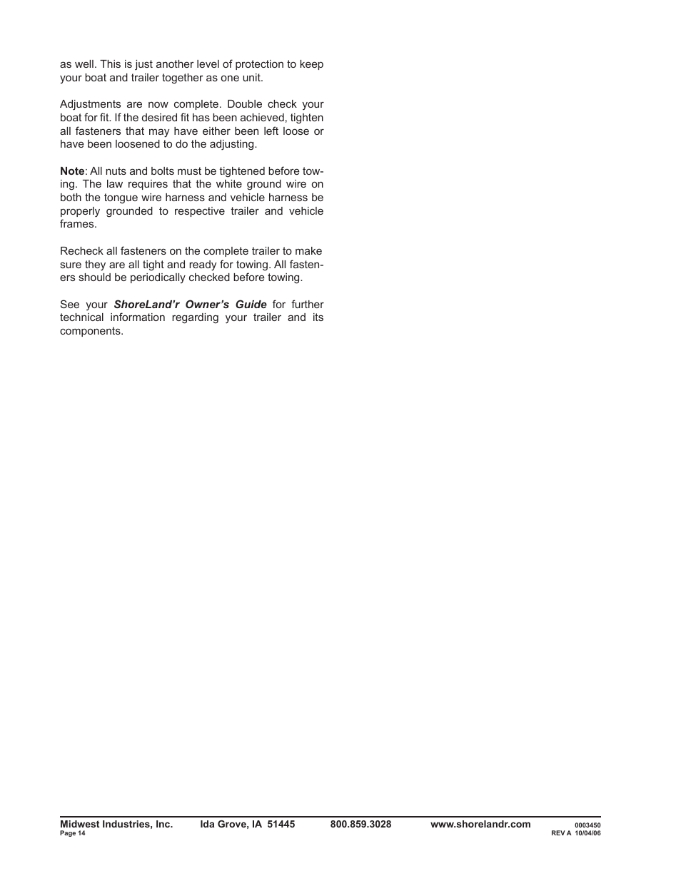 ShoreLand'r SLR40TBLW V.2 User Manual | Page 14 / 14
