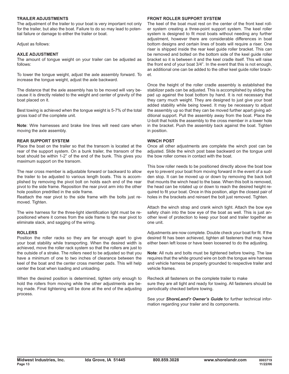 ShoreLand'r SLR46TABBS User Manual | Page 13 / 14