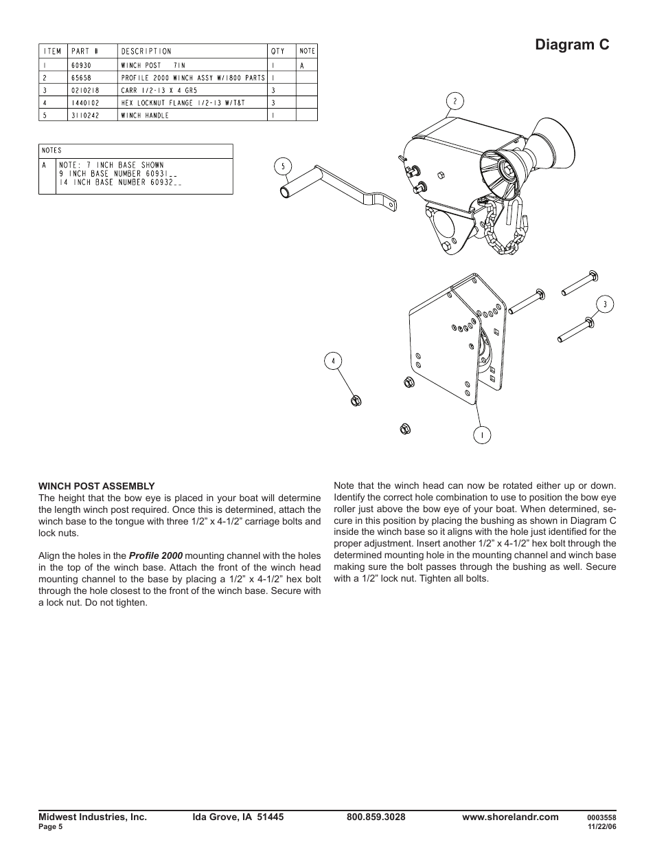 Diagram c | ShoreLand'r SLR46TABL User Manual | Page 5 / 14