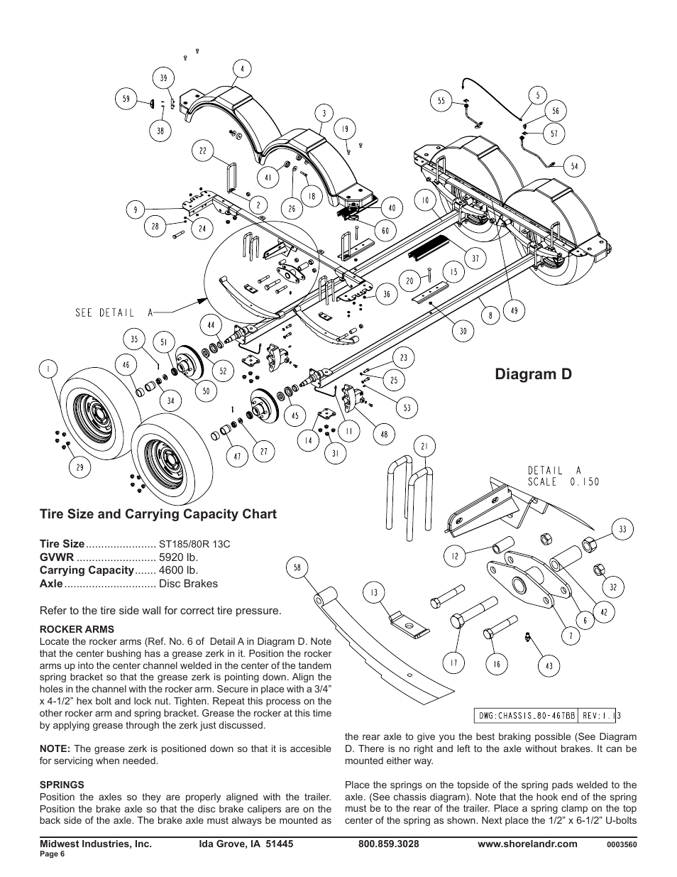 Diagram d, Tire size and carrying capacity chart | ShoreLand'r SLR46TBBL V.1 User Manual | Page 6 / 10