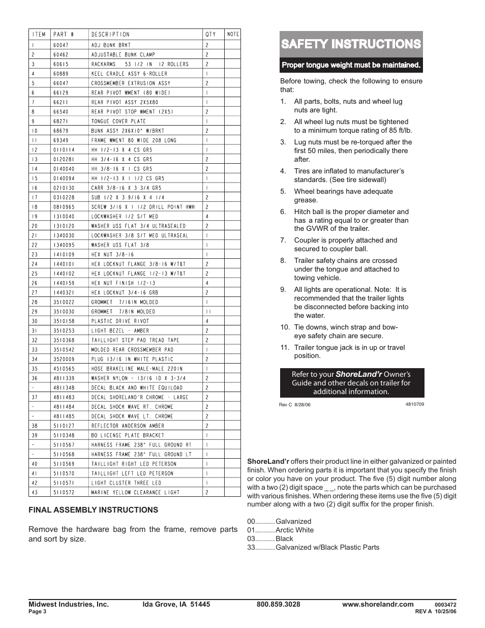 Safety instructions | ShoreLand'r SLR46TBBS V.2 User Manual | Page 3 / 14