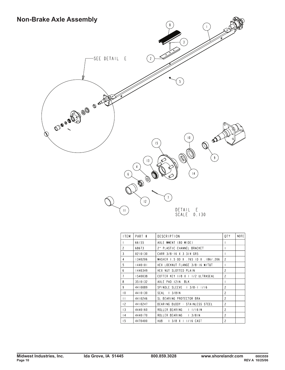 Non-brake axle assembly | ShoreLand'r SLR46TBL V.2 User Manual | Page 10 / 14