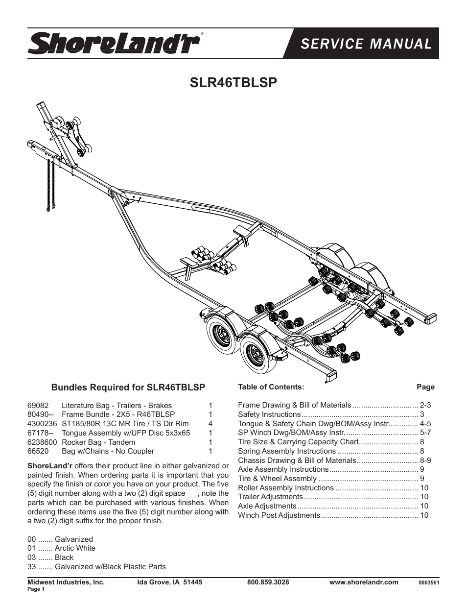 ShoreLand'r SLR46TBLSP User Manual | 10 pages