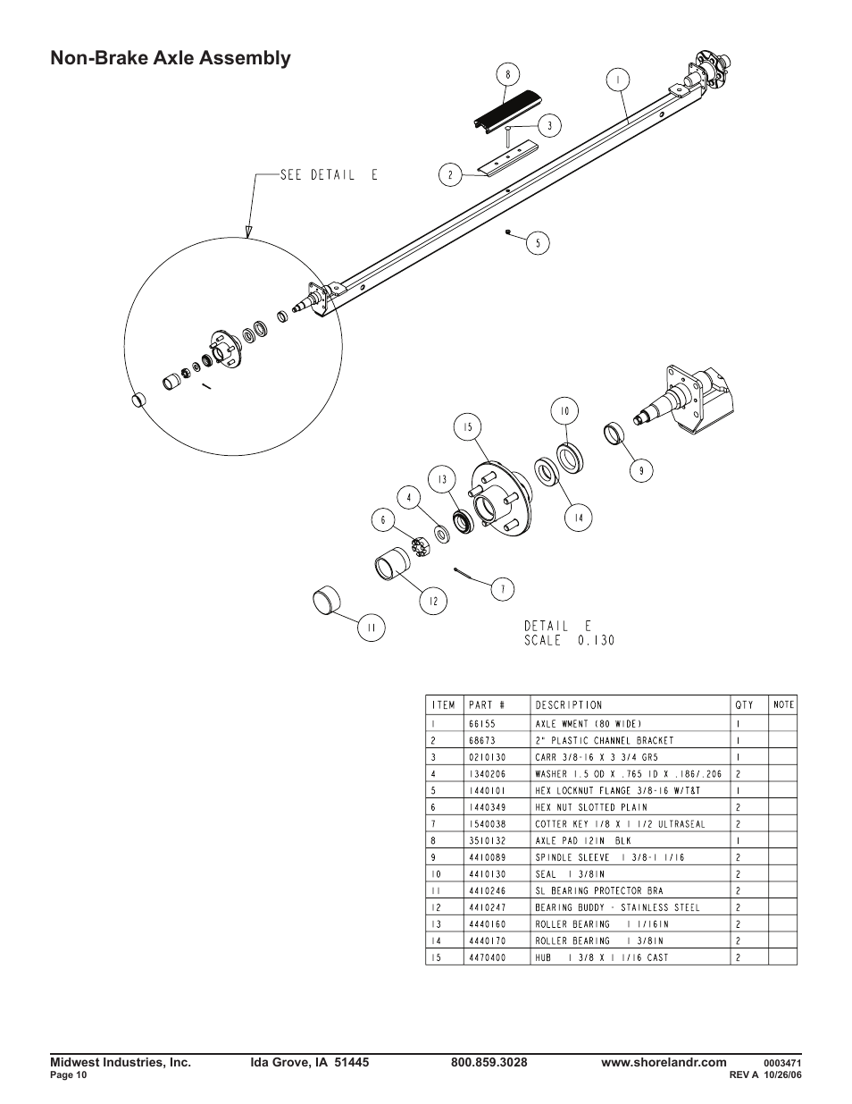 Non-brake axle assembly | ShoreLand'r SLR46TBS V.1 User Manual | Page 10 / 14