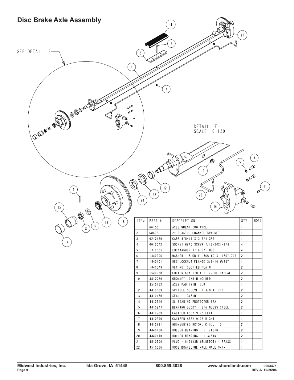 Disc brake axle assembly | ShoreLand'r SLR46TBS V.1 User Manual | Page 9 / 14