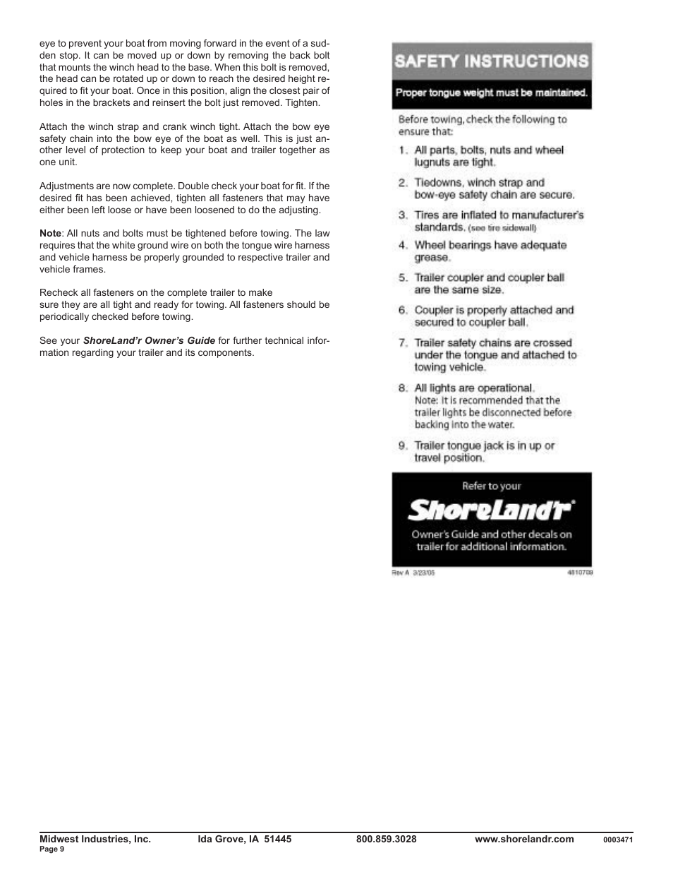 ShoreLand'r SLR46TBS V.2 User Manual | Page 9 / 10