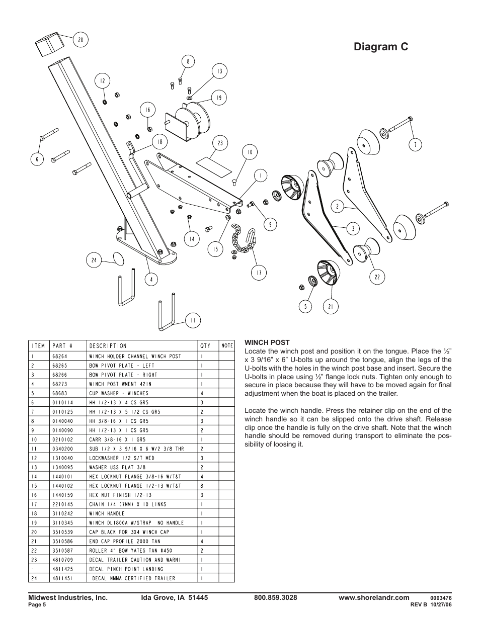 Diagram c | ShoreLand'r SLR55TBBL V.2 User Manual | Page 5 / 12