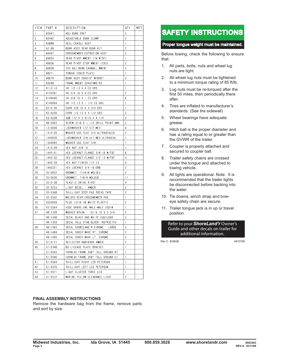 Safety instructions | ShoreLand'r SLRB2313BL V.1 User Manual | Page 3 / 12