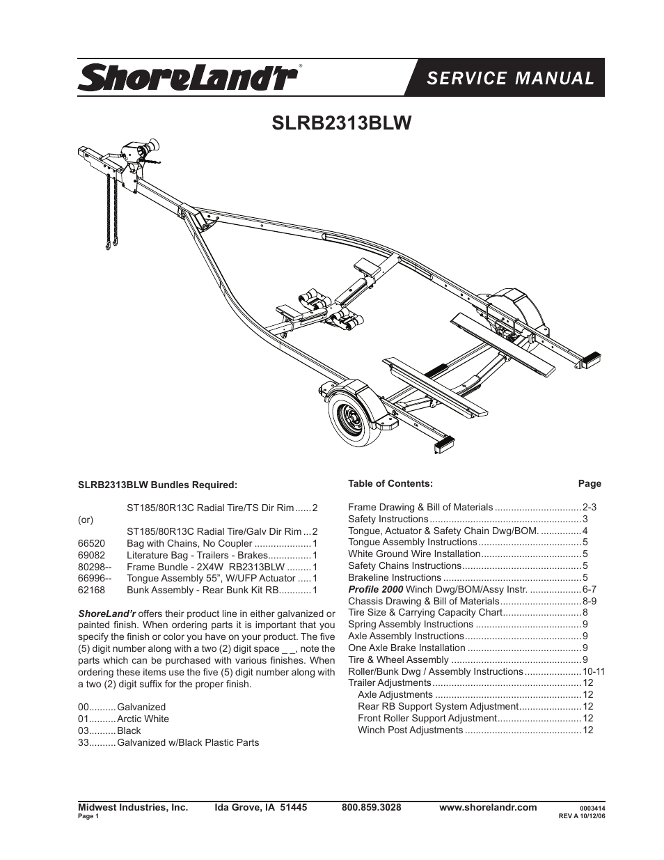 ShoreLand'r SLRB2313BLW V.1 User Manual | 12 pages