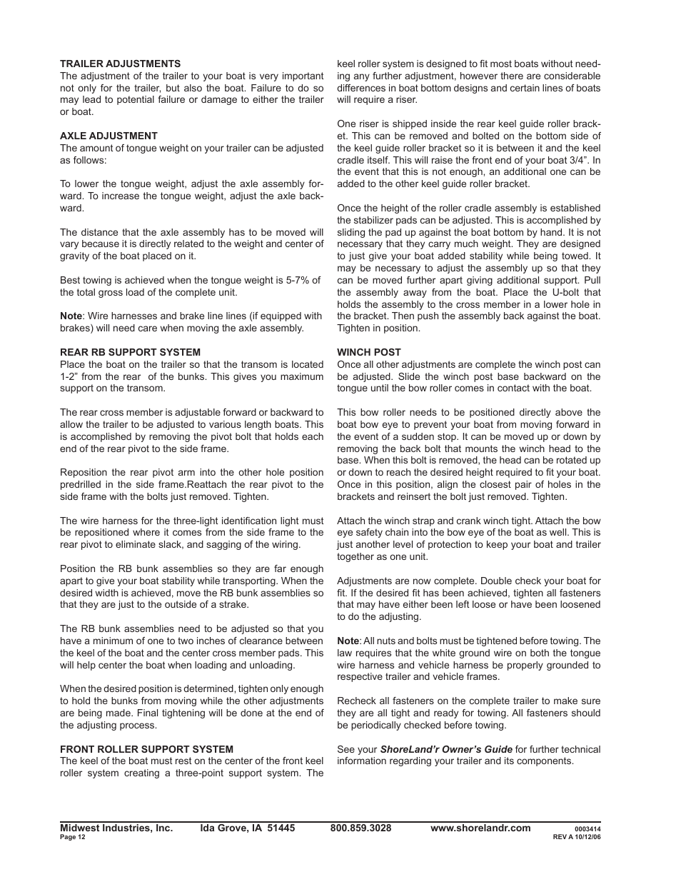 ShoreLand'r SLRB2313BLW V.1 User Manual | Page 12 / 12