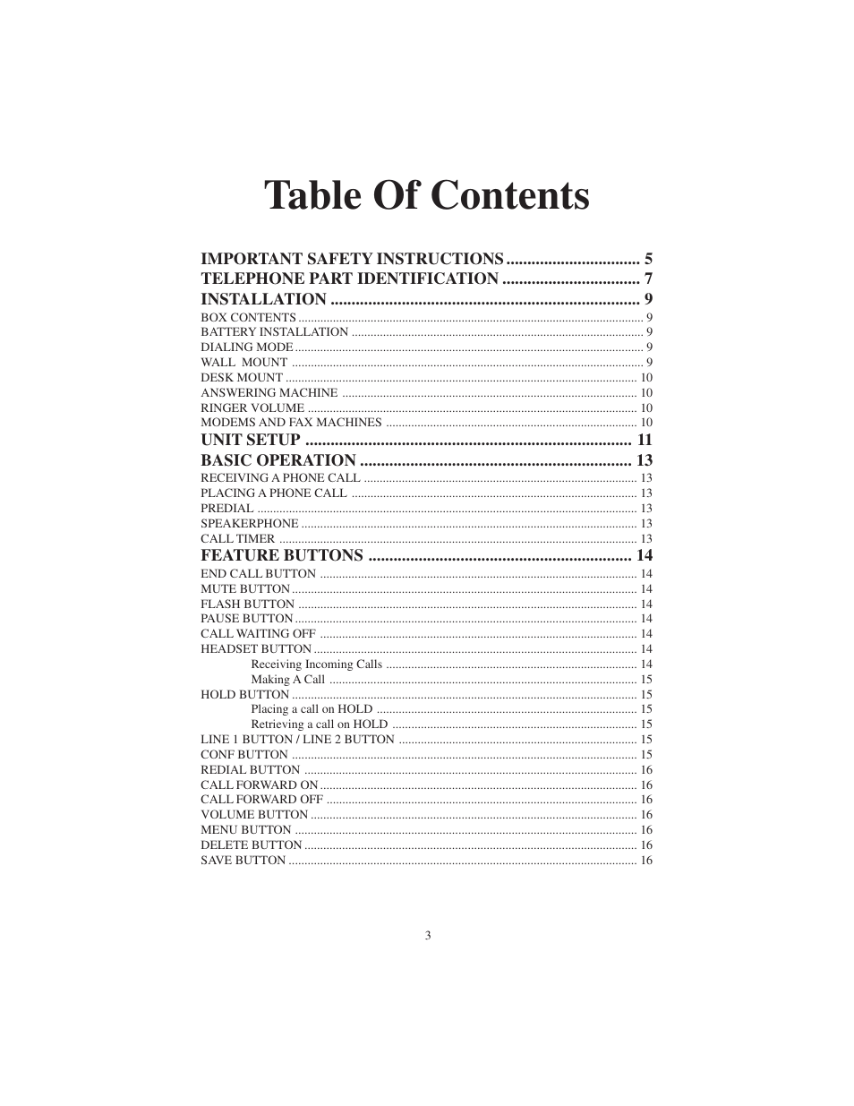 Cortelco 9225 User Manual | Page 3 / 24