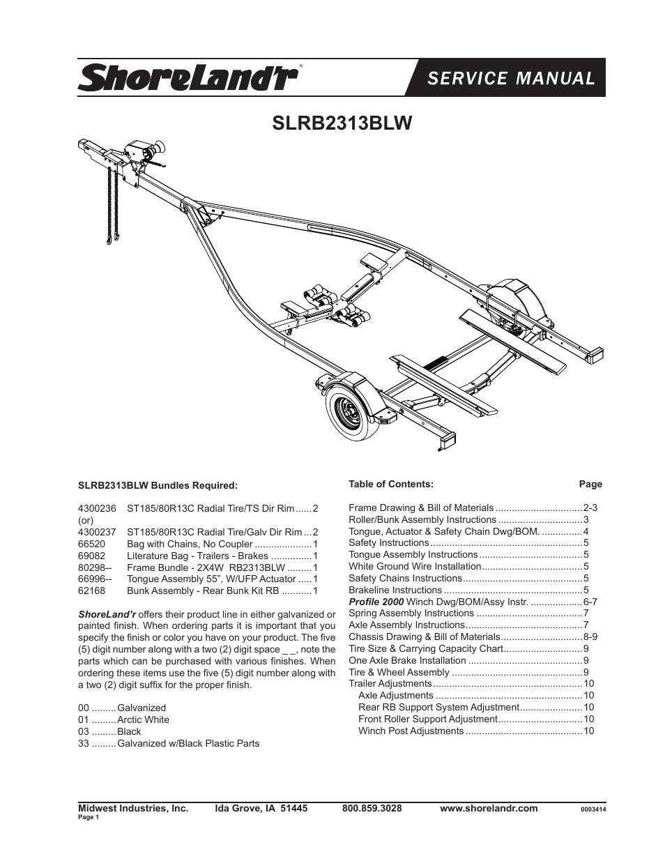 ShoreLand'r SLRB2313BLW V.2 User Manual | 10 pages
