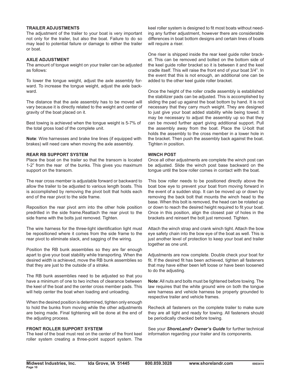 ShoreLand'r SLRB2313BLW V.2 User Manual | Page 10 / 10