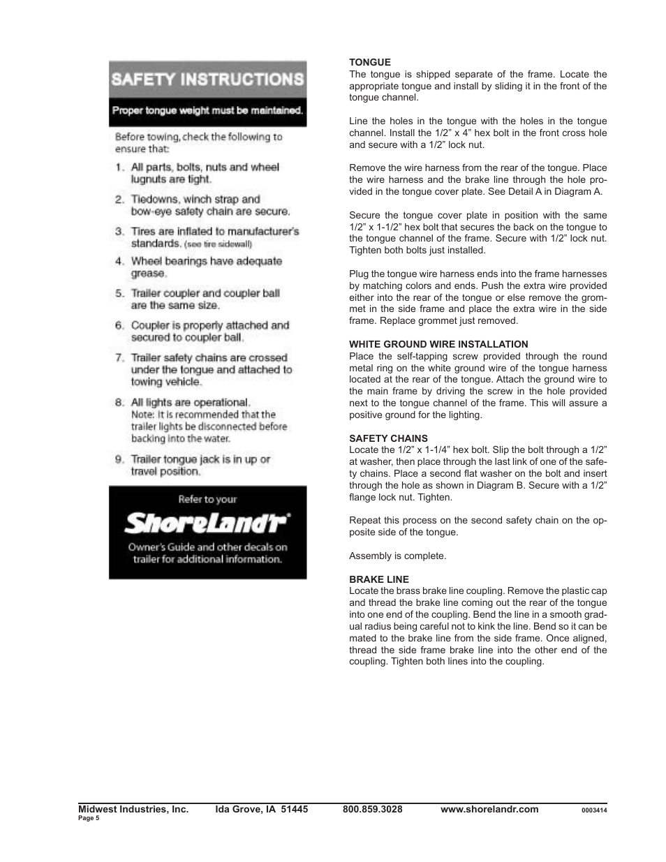 ShoreLand'r SLRB2313BLW V.2 User Manual | Page 5 / 10