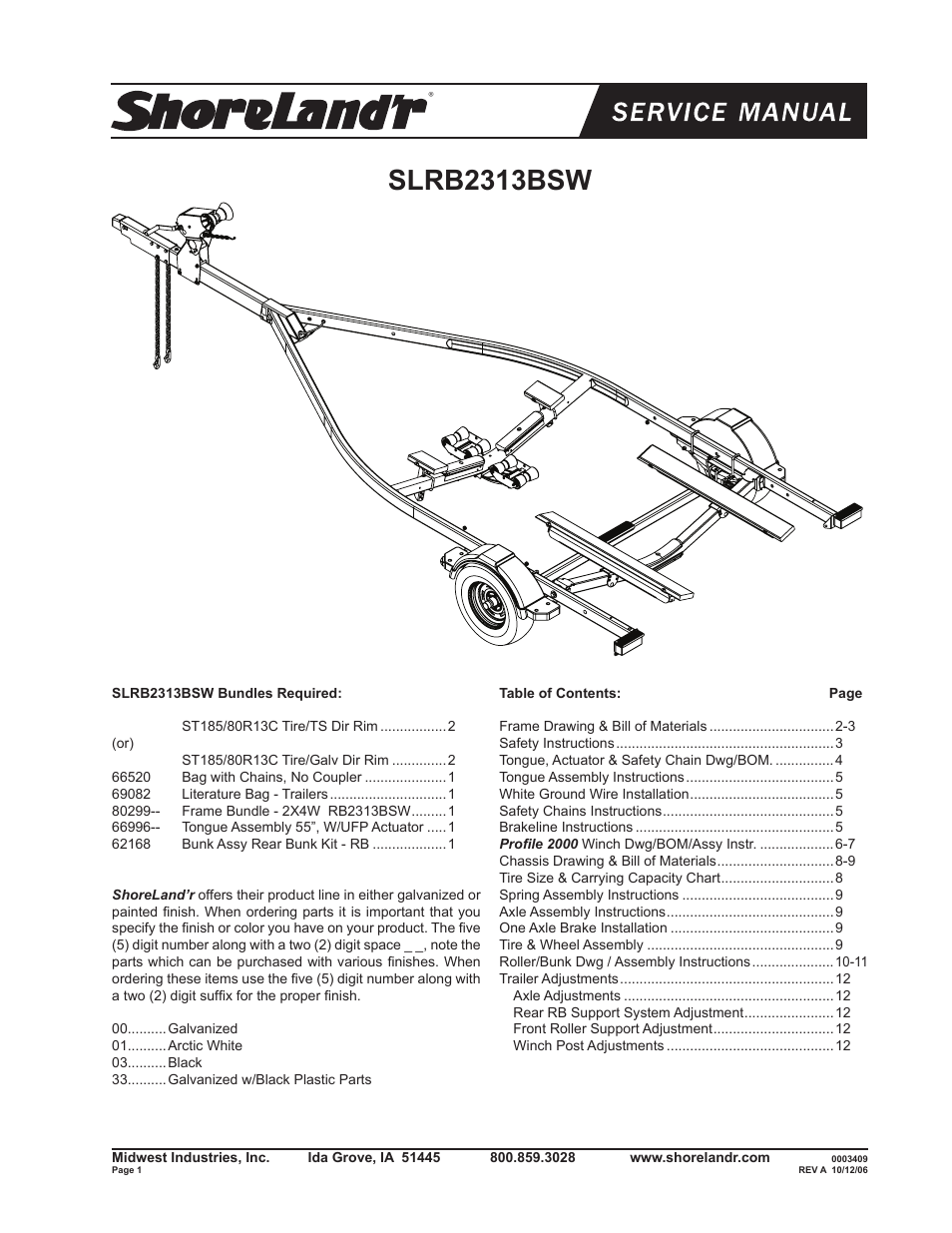 ShoreLand'r SLRB2313BSW V.1 User Manual | 12 pages