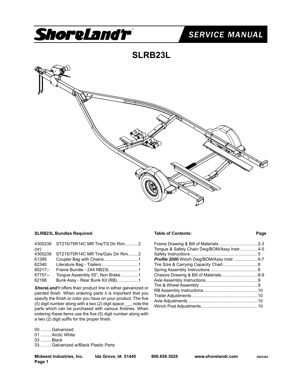 ShoreLand'r SLRB23L User Manual | 10 pages