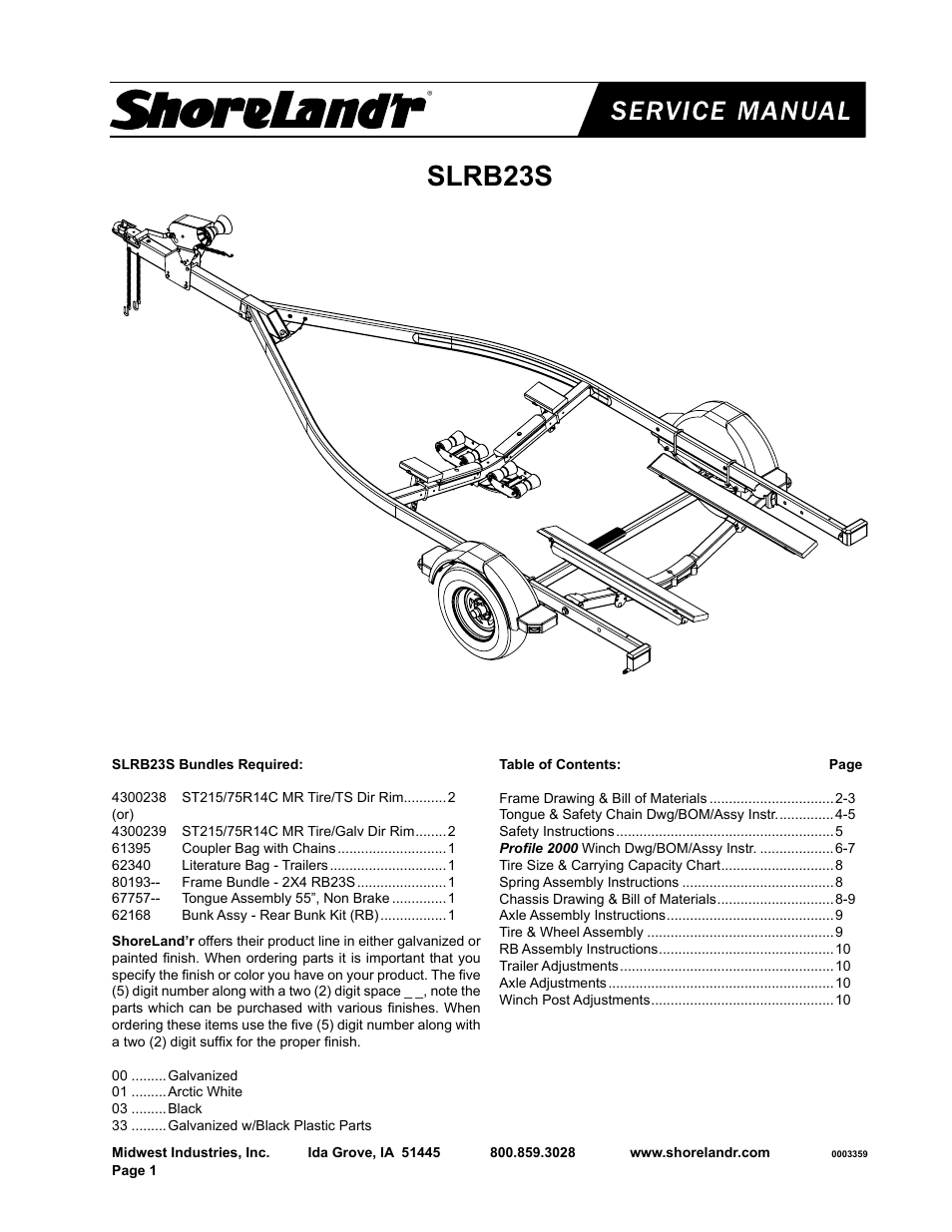 ShoreLand'r SLRB23S User Manual | 10 pages