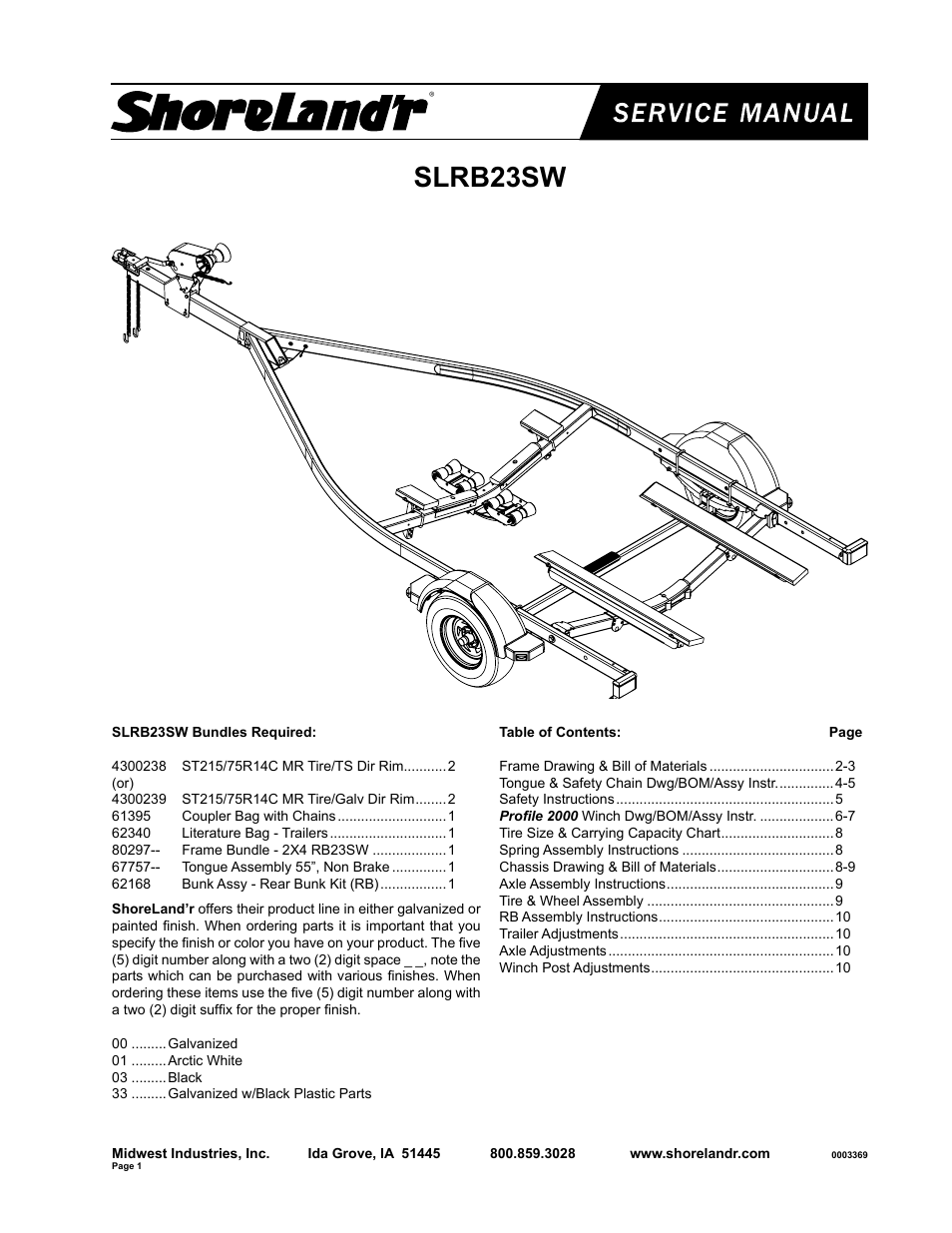 ShoreLand'r SLRB23SW User Manual | 10 pages
