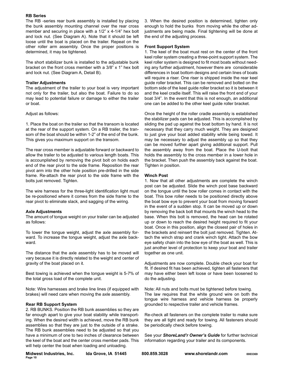 ShoreLand'r SLRB23SW User Manual | Page 10 / 10