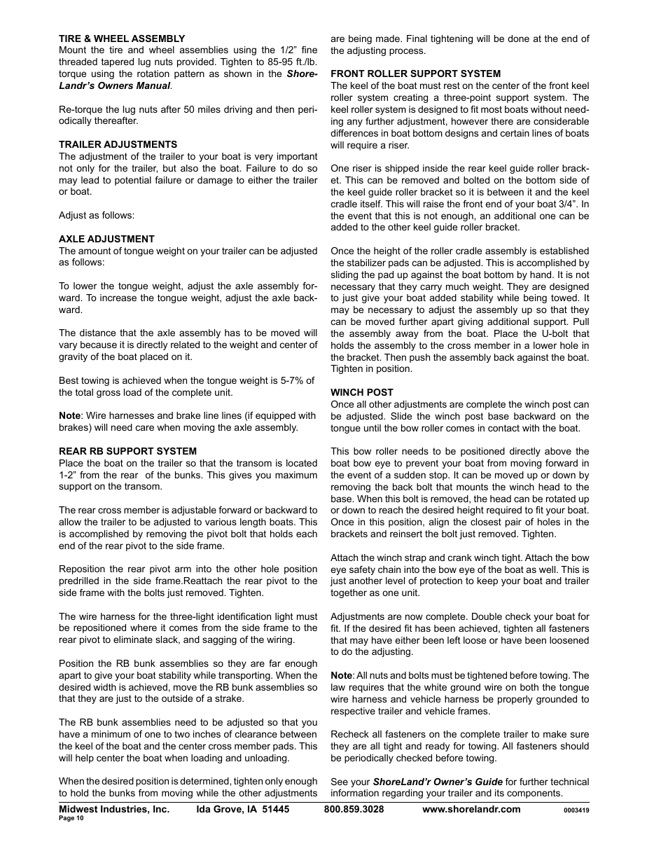 ShoreLand'r SLRB30BS V.1 User Manual | Page 10 / 10