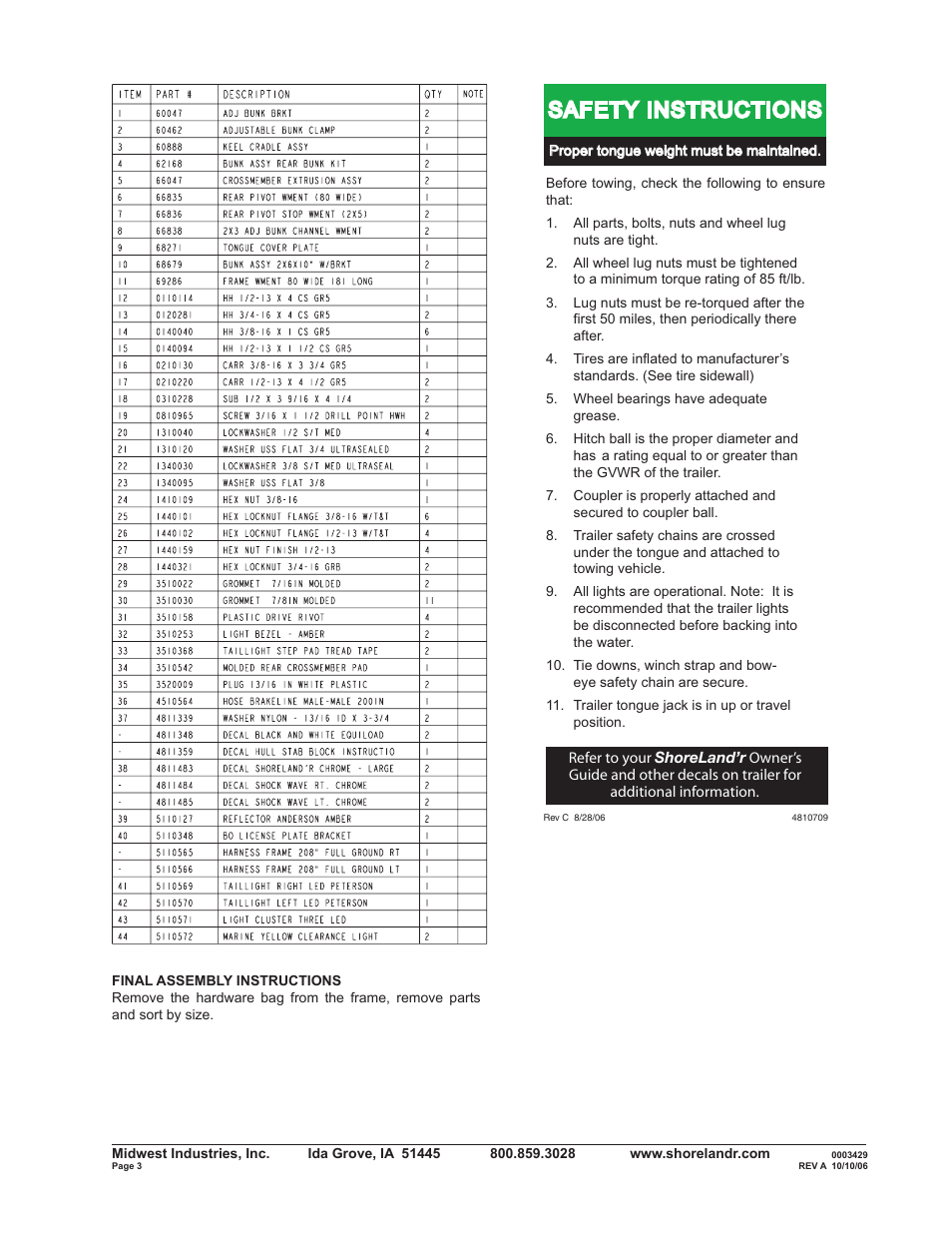 Safety instructions | ShoreLand'r SLRB30BSW V.1 User Manual | Page 3 / 12