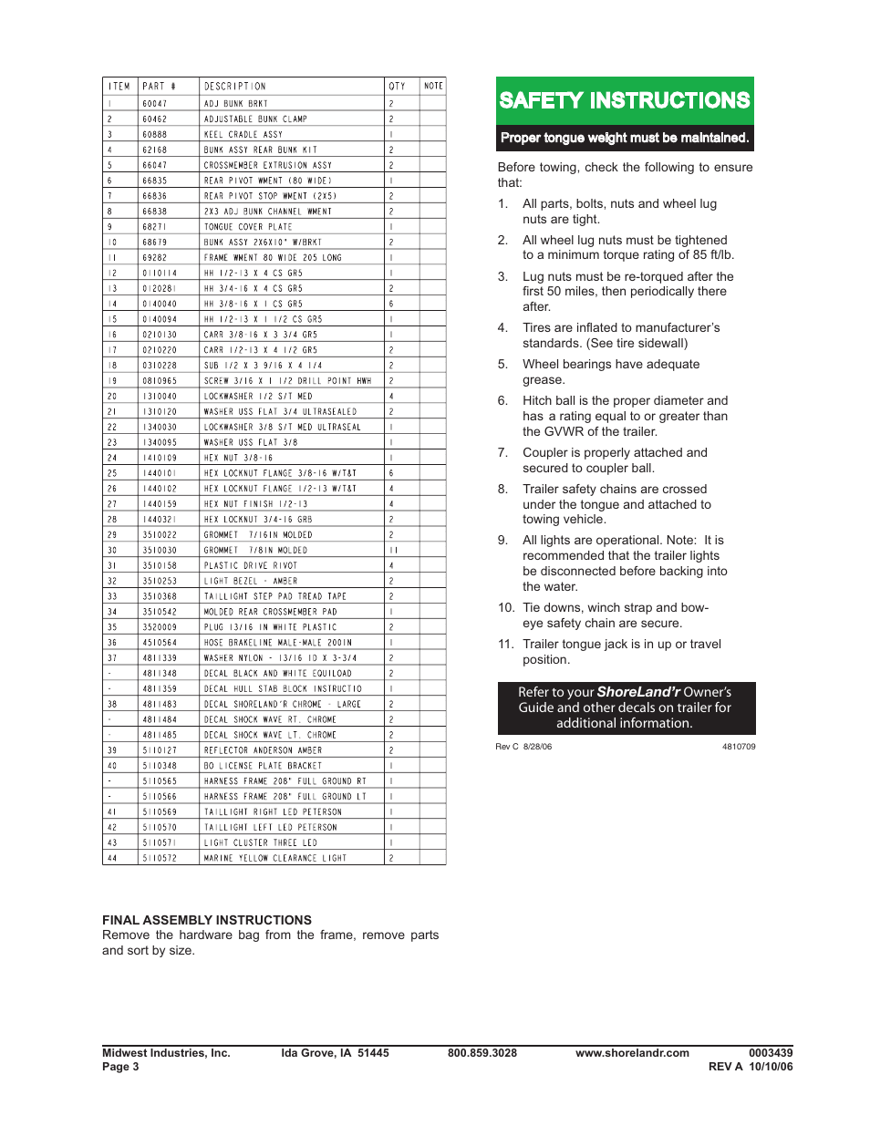 Safety instructions | ShoreLand'r SLRB30BXLW V.2 User Manual | Page 3 / 12