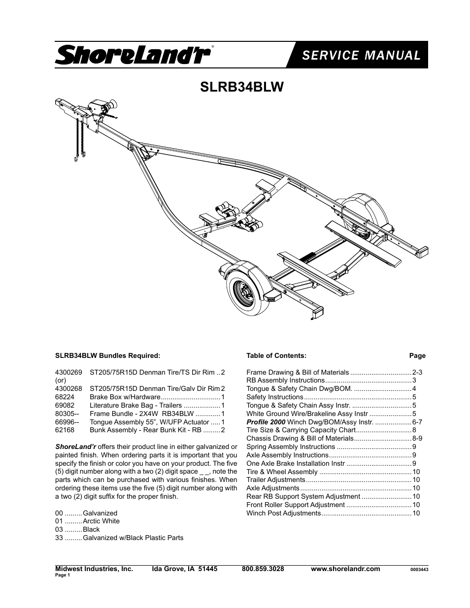 ShoreLand'r SLRB34BLW V.1 User Manual | 10 pages